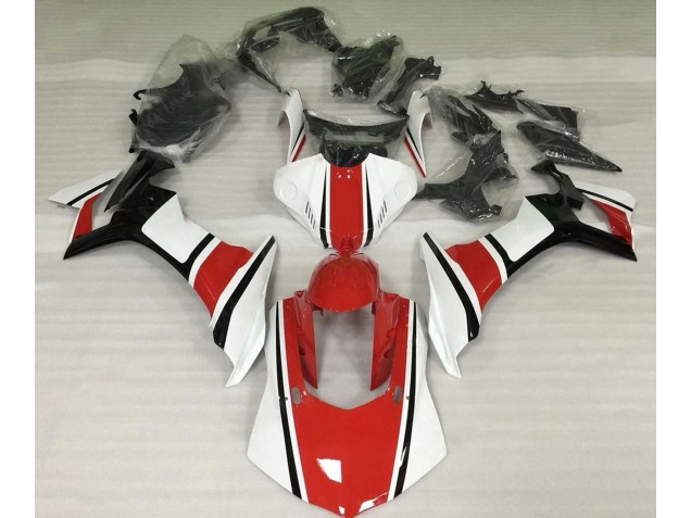 Glänzend Weiß Rot & Schwarz 15-19 R1 Motorrad Verkleidung Glänzend Weiß Rot & Schwarz 15-19 R1 Motorrad Verkleidung