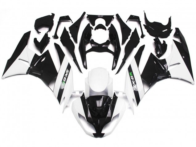 Glänzend Weiß & Schwarz 09-12 ZX6R Motorrad Verkleidung Glänzend Weiß & Schwarz 09-12 ZX6R Motorrad Verkleidung