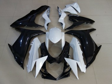 Glänzend Weiß & Schwarz 11-24 GSXR 600-750 Motorrad Verkleidung