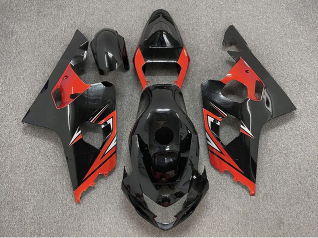 Glänzend Schwarz & Rot 04-05 GSXR 600-750 Motorrad Verkleidung Glänzend Schwarz & Rot 04-05 GSXR 600-750 Motorrad Verkleidung