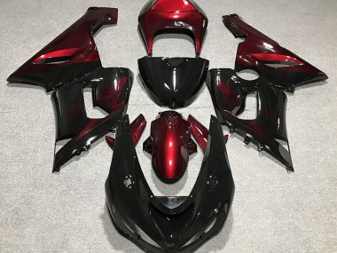 Glänzend Schwarz & Rot 05-06 ZX6R Motorrad Verkleidung
