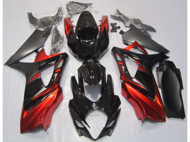 Glänzend Schwarz & Rot 07-08 GSXR 1000 Motorrad Verkleidung