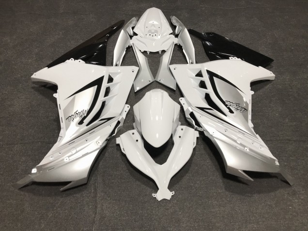 Glänzend Weiß & Silber 13-18 Ninja 300 Motorrad Verkleidung