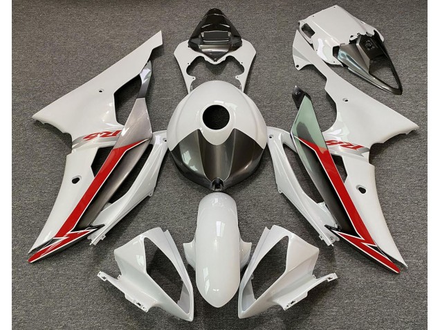 Glänzend Weiß Silber & Rot 08-16 R6 Motorrad Verkleidung