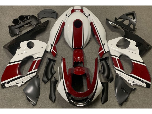 Glänzend Weiß & Tiefrot 98-07 YZF600 Motorrad Verkleidung