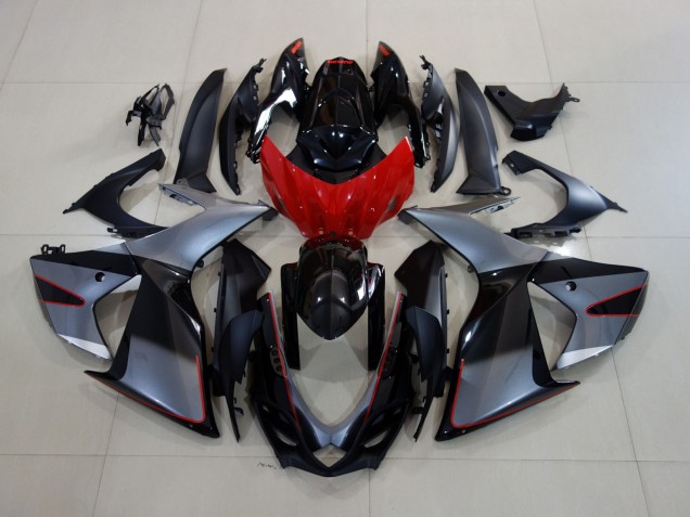 Glänzendes Grau/Schwarz Mit Rot 11-24 GSXR 600-750 Motorrad Verkleidung Glänzendes Grau/Schwarz Mit Rot 11-24 GSXR 600-750 Motorrad Verkleidung