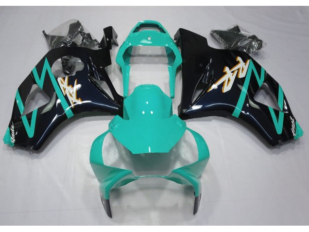 Glänzendes Schwarz & Cyan 02-03 CBR954RR Motorrad Verkleidung
