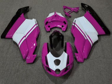 Glanzrosa & Weiß 03-04 Ducati 749 999 Motorrad Verkleidung
