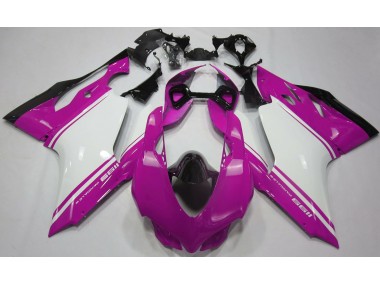 Glanzrosa Weiß & Schwarz 11-14 Ducati 1199 Motorrad Verkleidung