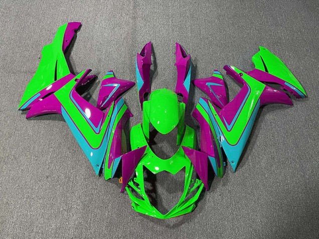 Grün Hellblau & Magenta 11-24 GSXR 600-750 Motorrad Verkleidung