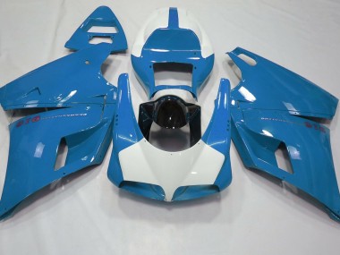 Hellblau & Glänzend Weiß 93-05 Ducati 996 748 916 998 Motorrad Verkleidung