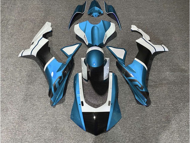 Hellblau & Kohlefaser Akzente 15-19 R1 Motorrad Verkleidung Hellblau & Kohlefaser Akzente 15-19 R1 Motorrad Verkleidung
