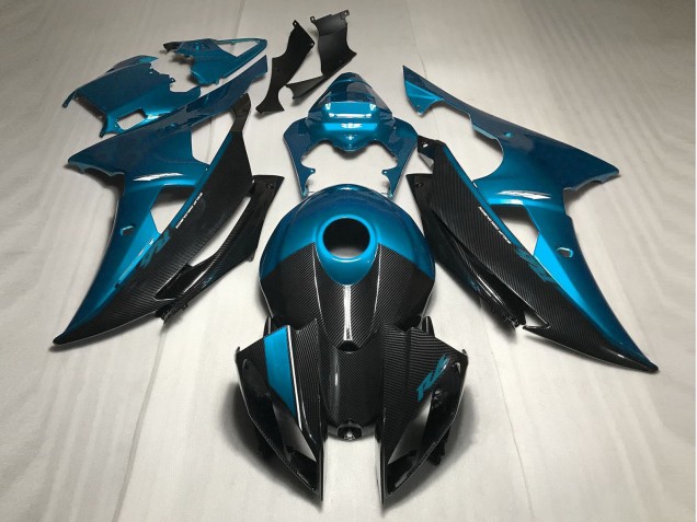 Hellblau Mit Kohlefaser Stil 08-16 R6 Motorrad Verkleidung Hellblau Mit Kohlefaser Stil 08-16 R6 Motorrad Verkleidung