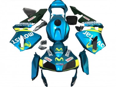 Hellblau Movistar 03-04 CBR600RR Motorrad Verkleidung