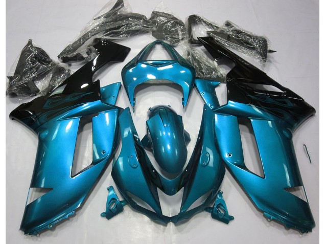 Hellblau & Schwarz Glänzend 07-08 ZX6R Motorrad Verkleidung Hellblau & Schwarz Glänzend 07-08 ZX6R Motorrad Verkleidung