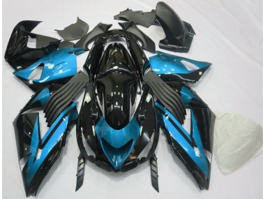 Hellblau & Schwarz Schlicht 06-11 ZX14R Motorrad Verkleidung