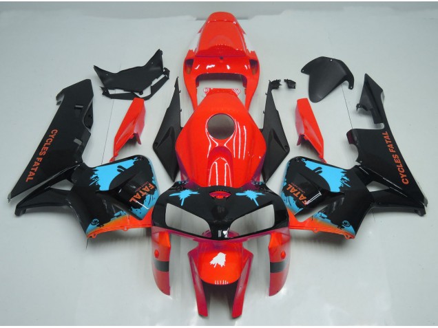 Hellblaue Spritzer Auf Rot 05-06 CBR600RR Motorrad Verkleidung Hellblaue Spritzer Auf Rot 05-06 CBR600RR Motorrad Verkleidung