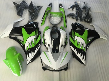 Hellgrüner & Weißer Hai 15-18 R3 Motorrad Verkleidung