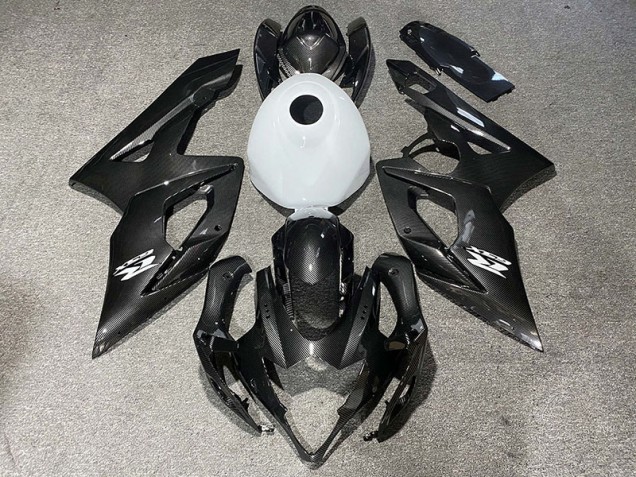 Kohlefaser Stil & Glänzend Weiß 05-06 GSXR 1000 Motorrad Verkleidung