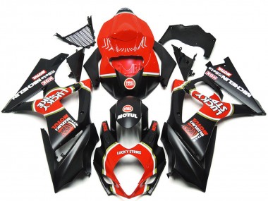 Leuchtend Matt Schwarz Benutzerdefiniert Lucky Strike 07-08 GSXR 1000 Motorrad Verkleidung