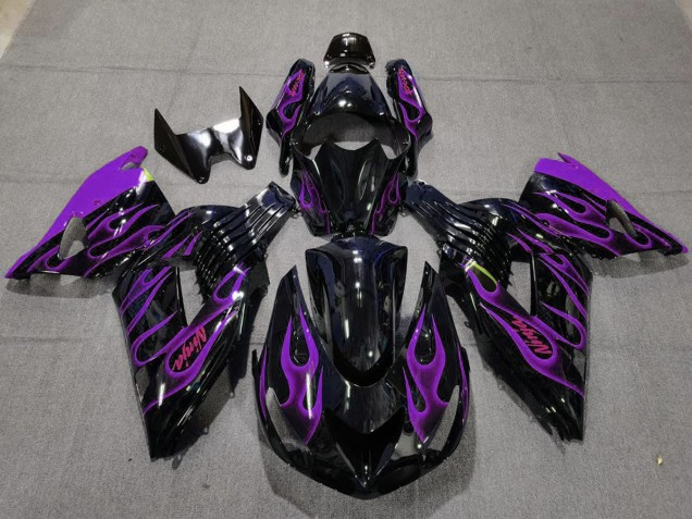 Lila Flamme 06-11 ZX14R Motorrad Verkleidung Lila Flamme 06-11 ZX14R Motorrad Verkleidung