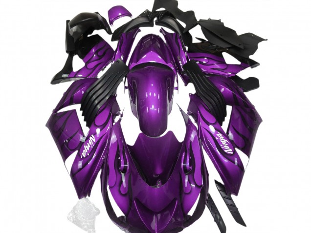 Lila Glänzend & Flame 06-11 ZX14R Motorrad Verkleidung
