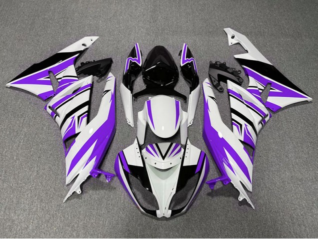 Lila Weiß & Schwarz Zag 09-12 ZX6R Motorrad Verkleidung Lila Weiß & Schwarz Zag 09-12 ZX6R Motorrad Verkleidung