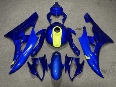 Logos In Glänzendem Blau & Warngelb 06-07 R6 Motorrad Verkleidung