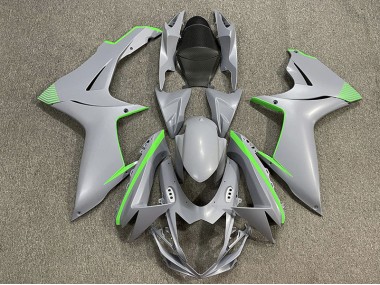 Matt Grau In Nardograu & Grüne Akzente 11-24 GSXR 600-750 Motorrad Verkleidung