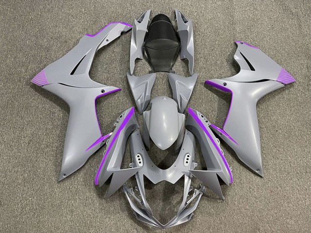 Matt Grau In Nardograu & Lila Akzente 11-24 GSXR 600-750 Motorrad Verkleidung