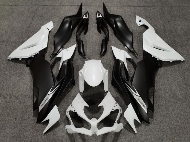 Matt Perlweiß & Schwarz 19-23 ZX6R Motorrad Verkleidung Matt Perlweiß & Schwarz 19-23 ZX6R Motorrad Verkleidung