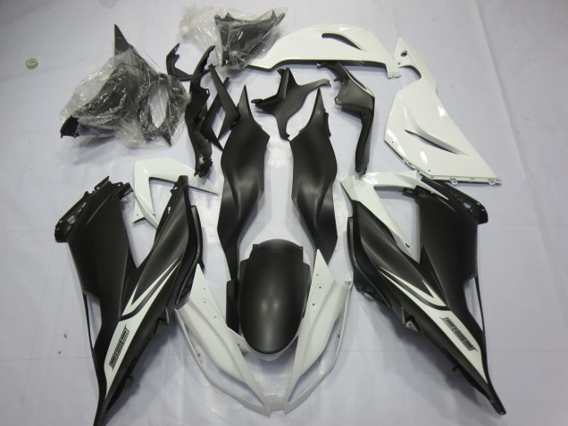 Matt Schwarz-Weiß 13-18 ZX6R Motorrad Verkleidung Matt Schwarz-Weiß 13-18 ZX6R Motorrad Verkleidung