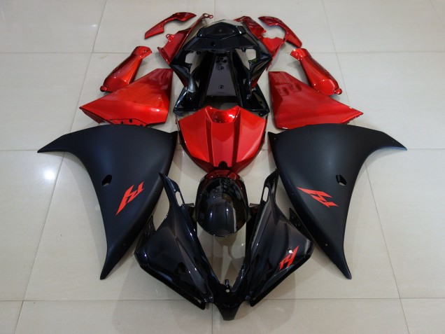 Matt Schwarz & Feuerrot 12-14 R1 Motorrad Verkleidung
