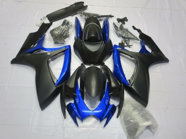 Matt Schwarz Glänzend Blau 06-07 GSXR 600-750 Motorrad Verkleidung