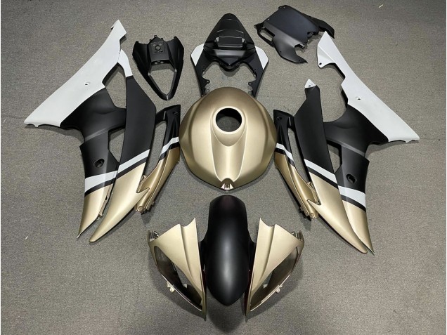 Matt Schwarz & Gold 08-16 R6 Motorrad Verkleidung Matt Schwarz & Gold 08-16 R6 Motorrad Verkleidung