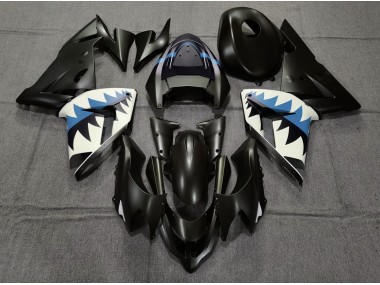 Matt Schwarzer & Hellblauer Hai 04-05 ZX10R Motorrad Verkleidung