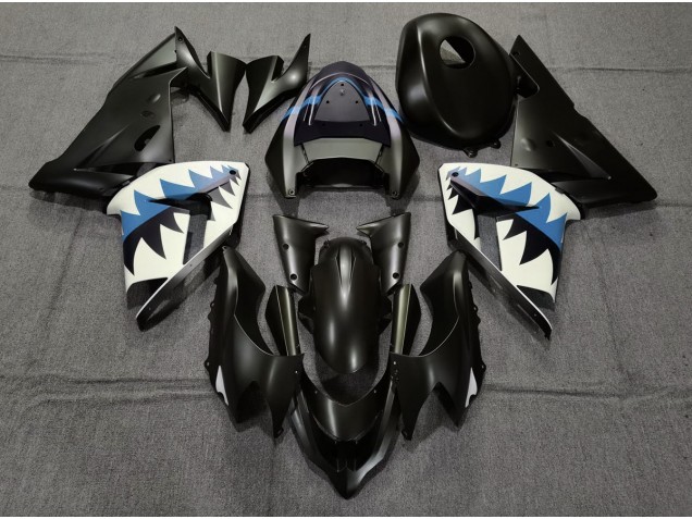 Matt Schwarzer & Hellblauer Hai 04-05 ZX10R Motorrad Verkleidung Matt Schwarzer & Hellblauer Hai 04-05 ZX10R Motorrad Verkleidung