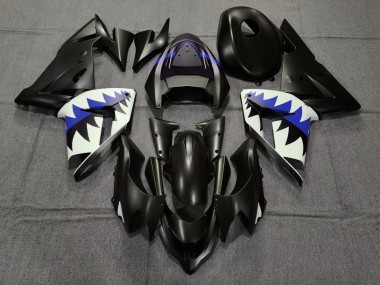 Matt Schwarzer & Tiefes Blauer Hai 04-05 ZX10R Motorrad Verkleidung