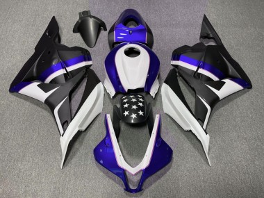 Matt Schwarzer & Tiefes Blauer Stern 09-12 CBR600RR Motorrad Verkleidung