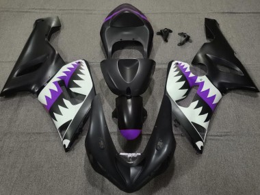 Matt Schwarzer & Violetter Hai 05-06 ZX6R Motorrad Verkleidung
