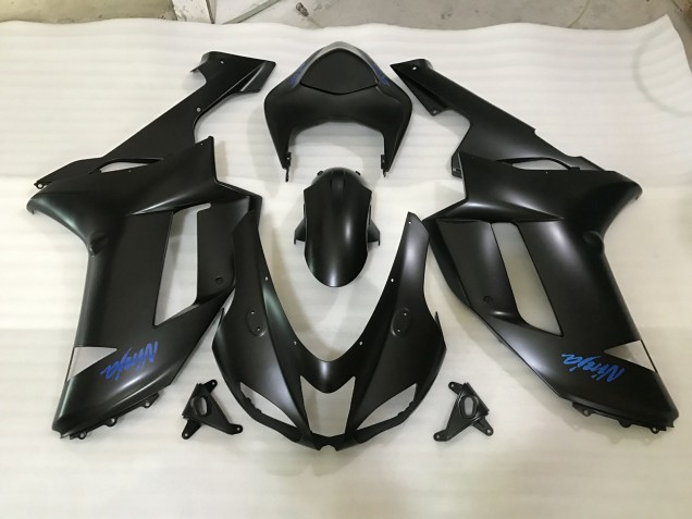Matt Schwarzes & Blaues Logo 07-08 ZX6R Motorrad Verkleidung