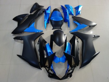 Matt Schwarzes & Leuchtendes Blau 11-24 GSXR 600-750 Motorrad Verkleidung