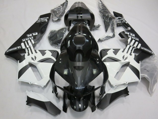 Matt Schwarzes & Weißes Punisher-Logo 05-06 CBR600RR Motorrad Verkleidung