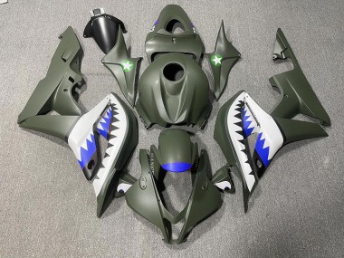 Mattgrüner & Blauer Hai 07-08 CBR600RR Motorrad Verkleidung