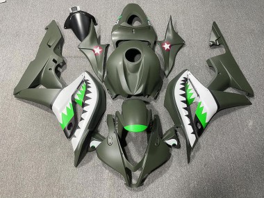 Mattgrüner & Hellgrüner Hai 07-08 CBR600RR Motorrad Verkleidung