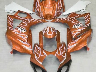 Orange Glänzend & Weiß Flame 07-08 GSXR 1000 Motorrad Verkleidung