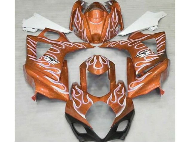 Orange Glänzend & Weiß Flame 07-08 GSXR 1000 Motorrad Verkleidung Orange Glänzend & Weiß Flame 07-08 GSXR 1000 Motorrad Verkleidung