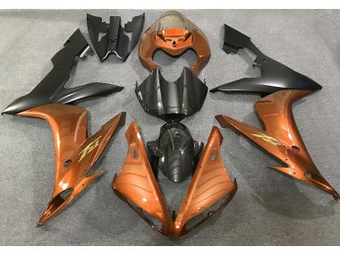 Orange Glänzend & Kohlefaser Stil 04-06 R1 Motorrad Verkleidung