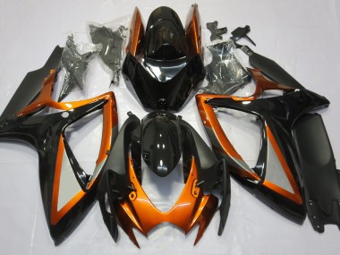Orange Glänzend & Schwarz 06-07 GSXR 600-750 Motorrad Verkleidung