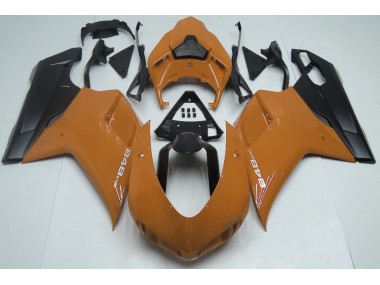 Orange Glänzend & Schwarz 07-14 Ducati 848 1098 1198 Motorrad Verkleidung